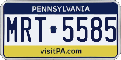 PA license plate MRT5585