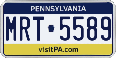PA license plate MRT5589
