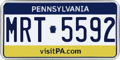 PA license plate MRT5592