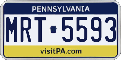 PA license plate MRT5593