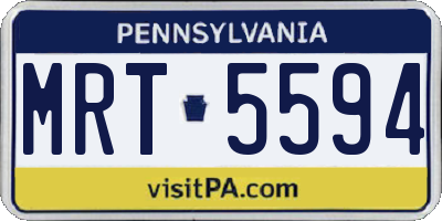 PA license plate MRT5594