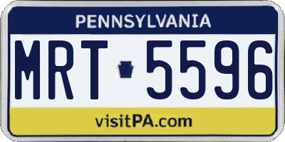 PA license plate MRT5596
