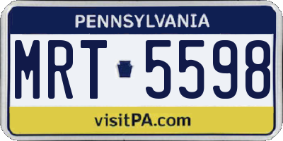 PA license plate MRT5598