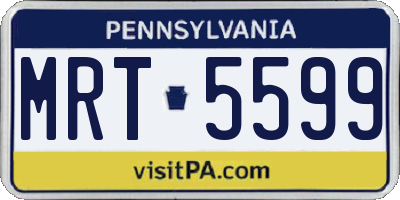 PA license plate MRT5599