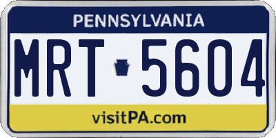 PA license plate MRT5604