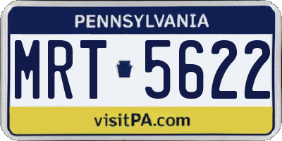 PA license plate MRT5622