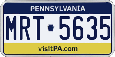 PA license plate MRT5635