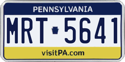 PA license plate MRT5641