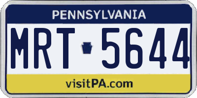 PA license plate MRT5644