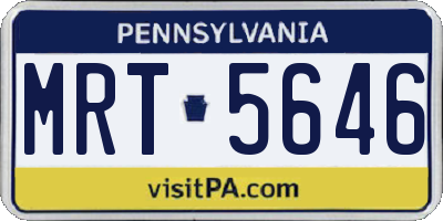 PA license plate MRT5646