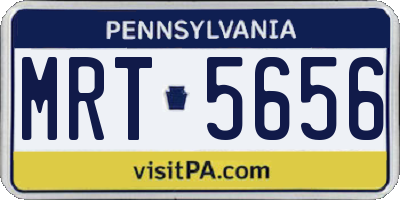 PA license plate MRT5656