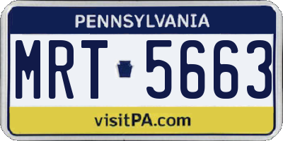 PA license plate MRT5663