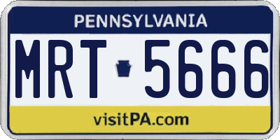 PA license plate MRT5666
