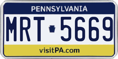 PA license plate MRT5669