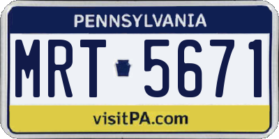 PA license plate MRT5671