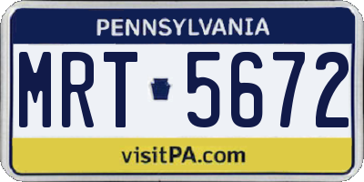 PA license plate MRT5672