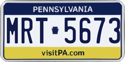 PA license plate MRT5673