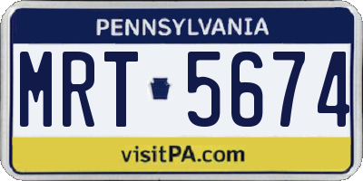PA license plate MRT5674