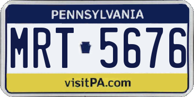 PA license plate MRT5676