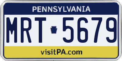 PA license plate MRT5679