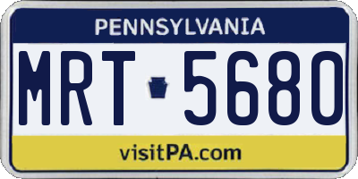 PA license plate MRT5680
