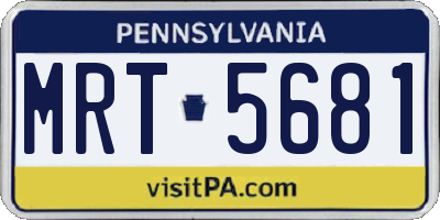 PA license plate MRT5681