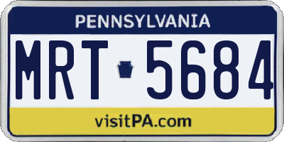 PA license plate MRT5684