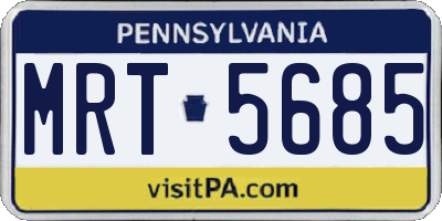 PA license plate MRT5685