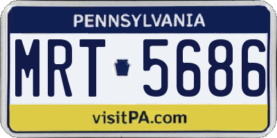 PA license plate MRT5686