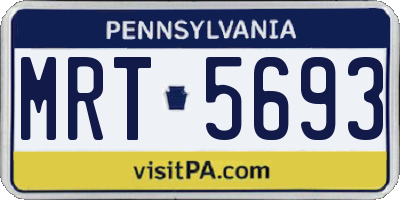 PA license plate MRT5693
