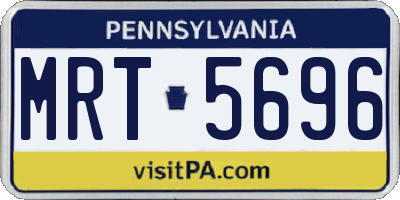 PA license plate MRT5696