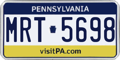 PA license plate MRT5698