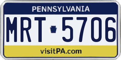 PA license plate MRT5706