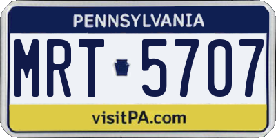 PA license plate MRT5707