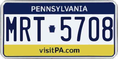 PA license plate MRT5708