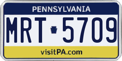 PA license plate MRT5709