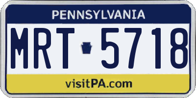 PA license plate MRT5718