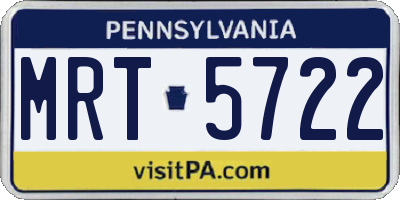 PA license plate MRT5722