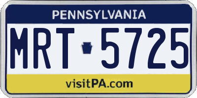 PA license plate MRT5725