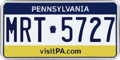 PA license plate MRT5727