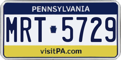 PA license plate MRT5729