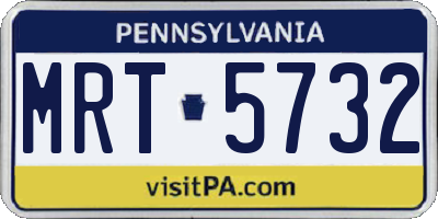 PA license plate MRT5732