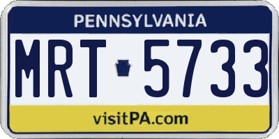 PA license plate MRT5733