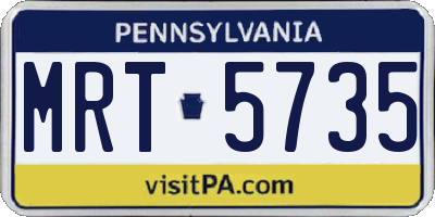 PA license plate MRT5735