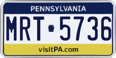 PA license plate MRT5736