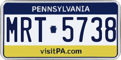 PA license plate MRT5738