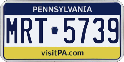 PA license plate MRT5739