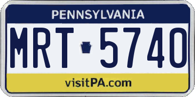PA license plate MRT5740
