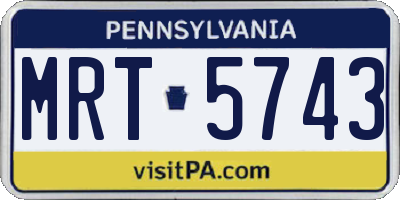 PA license plate MRT5743