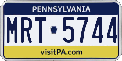 PA license plate MRT5744